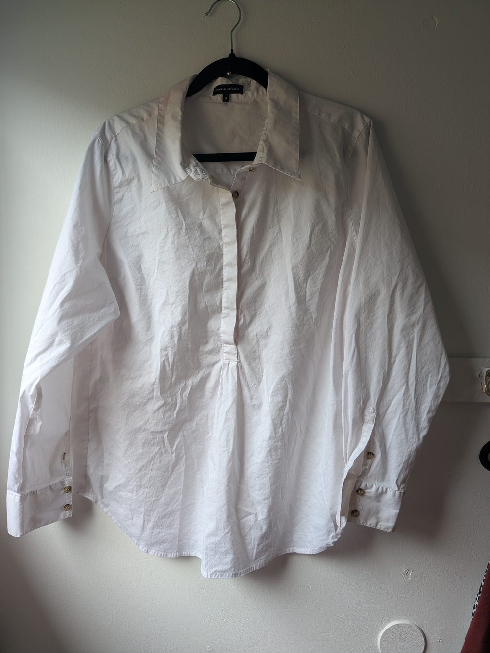 Universal Standard White Button-Down Popover Shirt